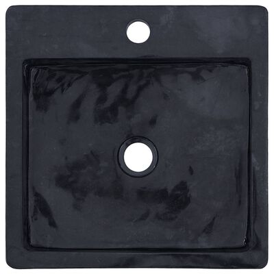 vidaXL Praustuvas, juodos spalvos, 40x40x12cm, marmuras