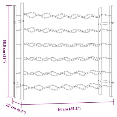 vidaXL Vyno laikiklis 36 buteliams, baltos spalvos, metalas