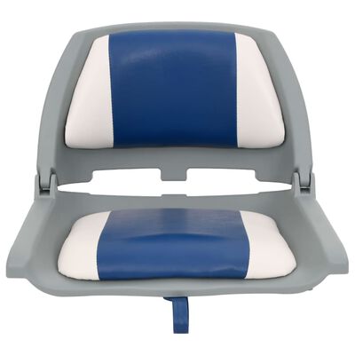 vidaXL Sulankstomos valties sėdynės rinkinys, 4 dalių, mėlyna/balta
