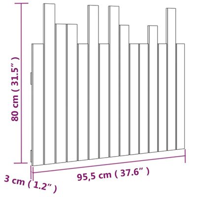 vidaXL Sieninis galvūgalis, 95,5x3x80cm, pušies medienos masyvas