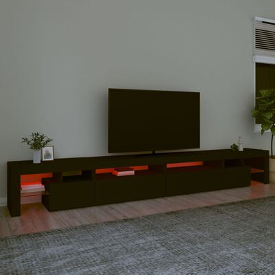vidaXL Televizoriaus spintelė su LED apšvietimu, juoda, 290x36,5x40cm