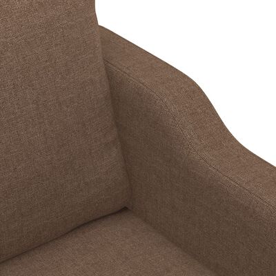 vidaXL Sofos komplektas su pagalvėlėmis, 3 dalių, rudas, audinys