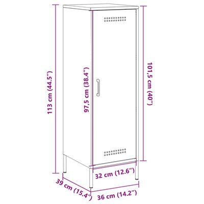 vidaXL Komoda, baltos spalvos, 36x39x113cm, plienas