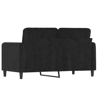 vidaXL Dvivietė sofa, juodos spalvos, 120cm, aksomas