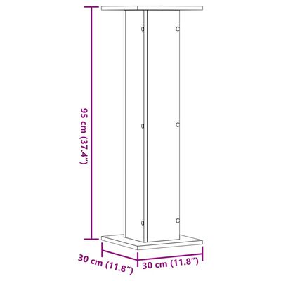 vidaXL Garsiakalbių stovai, 2vnt., medienos, 30x30x95cm, mediena