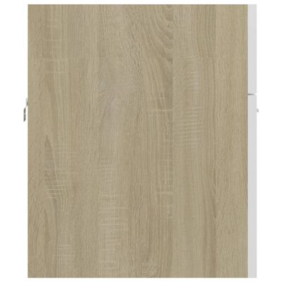 vidaXL Spintelė praustuvui, balta ir ąžuolo, 80x38,5x46cm, mediena