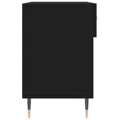 vidaXL Batų suoliukas, juodos spalvos, 102x35x55cm, apdirbta mediena