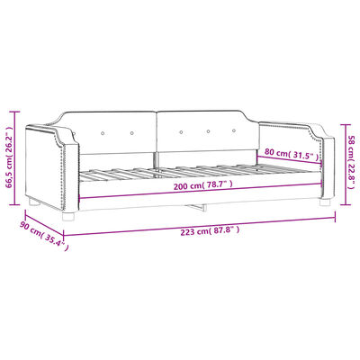 vidaXL Sofa, juodos spalvos, 80x200cm, audinys