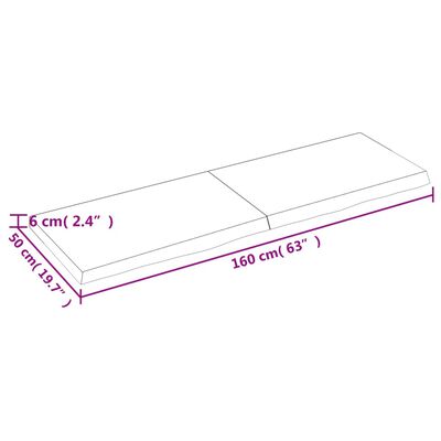 vidaXL Vonios stalviršis, tamsiai rudas, 160x50x(2-6)cm, mediena