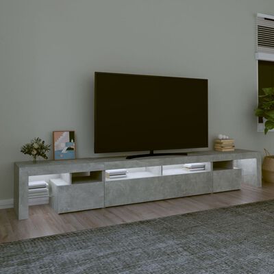 vidaXL TV spintelė su LED apšvietimu, betono pilka, 260x36,5x40cm