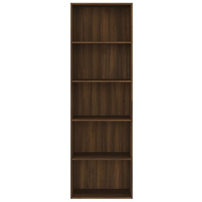vidaXL Spintelė knygoms, 5 aukštų, ruda ąžuolo, 60x30x189cm, mediena