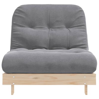 vidaXL Futono sofa-lova su čiužiniu, 80x206x11cm, pušies masyvas