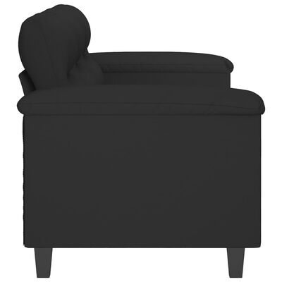 vidaXL Trivietė sofa, juodos spalvos, 180cm, mikropluošto audinys