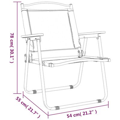 vidaXL Stovyklavimo kėdės, 2vnt., žalios, 54x55x78cm, oksfordo audinys