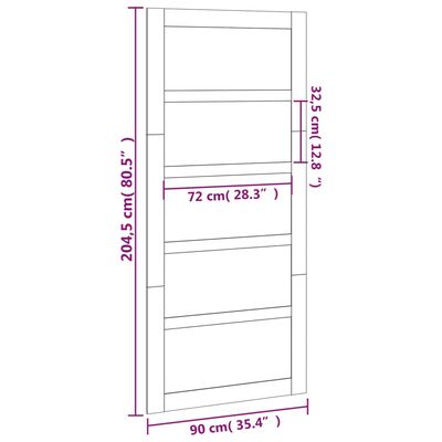 vidaXL Tvarto durys, 90x1,8x204,5cm, pušies medienos masyvas