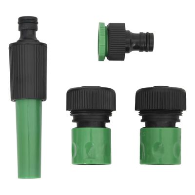 vidaXL Sodo žarna su tvirtinimo detalėmis, žalia, 0,75", 10m, PVC
