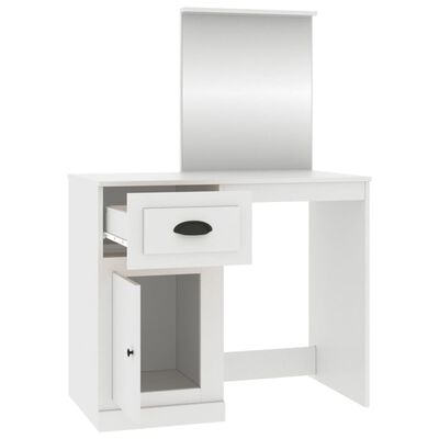 vidaXL Kosmetinis staliukas, baltas, 90x50x132,5cm, mediena