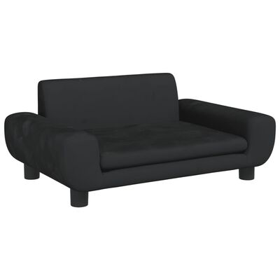 vidaXL Vaikiška sofa, juodos spalvos, 70x45x33cm, aksomas