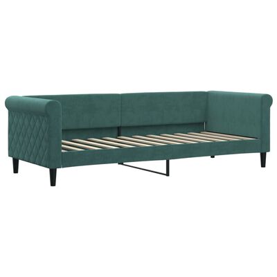 vidaXL Sofa, tamsiai žalios spalvos, 80x200cm, aksomas