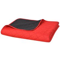 vidaXL Dvipusė dygsniuota lovatiesė, raudona ir juoda, 170x210 cm
