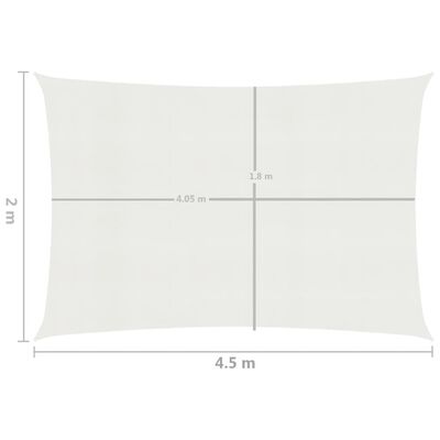 vidaXL Uždanga nuo saulės, baltos spalvos, 2x4,5m, HDPE, 160g/m²