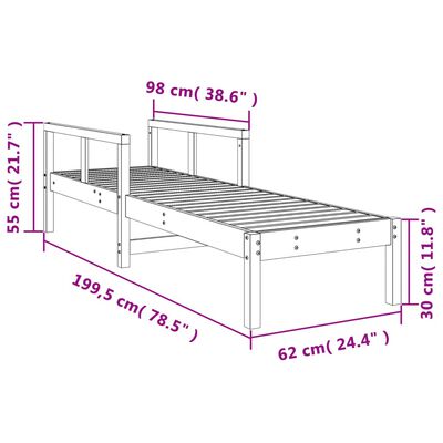 vidaXL Saulės gultas, 199,5x62x55cm, douglas eglės medienos masyvas