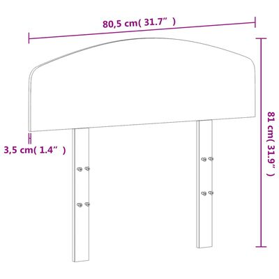 vidaXL Galvūgalis, 75cm, pušies medienos masyvas