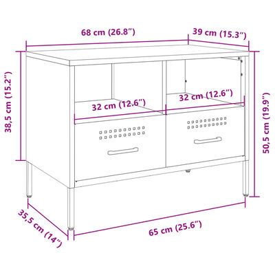 vidaXL Televizoriaus spintelė, antracito, 68x39x50,5cm, plienas