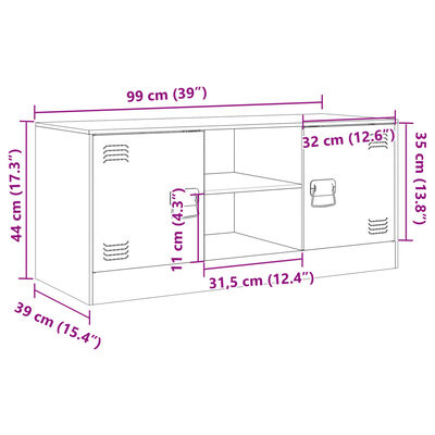 vidaXL Televizoriaus spintelė, antracito spalvos, 99x39x44cm, plienas