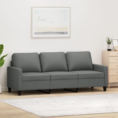 vidaXL Trivietė sofa, tamsiai pilkos spalvos, 180cm, audinys