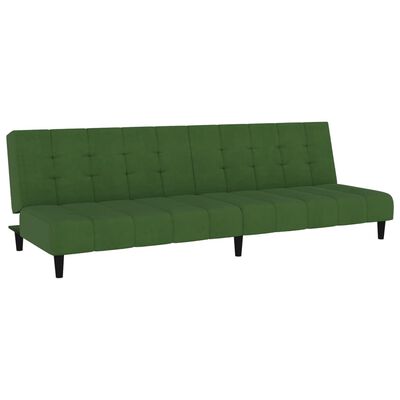 vidaXL Dvivietė sofa-lova, tamsiai žalios spalvos, aksomas