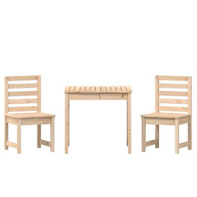 vidaXL Sodo bistro baldų komplektas, 3 dalių, pušies medienos masyvas