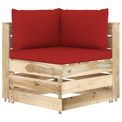 vidaXL Sodo komplektas su pagalvėlėmis, 7 dalių, impregnuota mediena