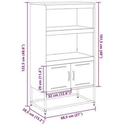 vidaXL Televizoriaus spintelė, antracito, 100,5x39x60,5cm, plienas