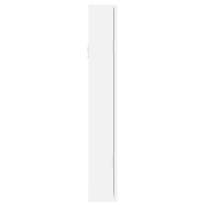 vidaXL Veidrodinė papuošalų spintelė, balta, 37,5x10x67cm, sieninė