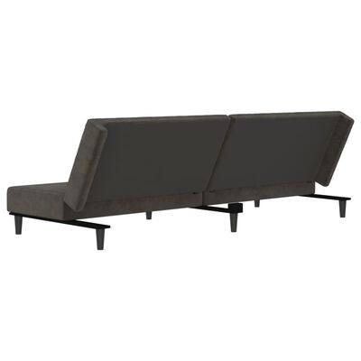 vidaXL Dvivietė sofa-lova, tamsiai pilkos spalvos, aksomas