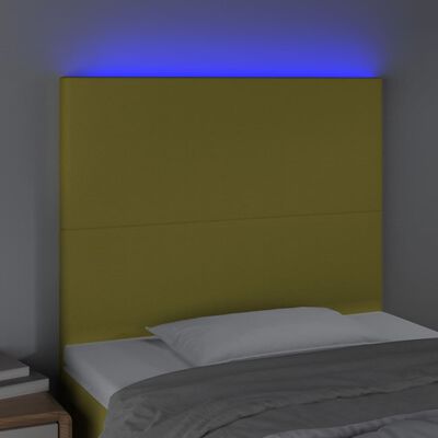 vidaXL Galvūgalis su LED, žalios spalvos, 100x5x118/128cm, audinys