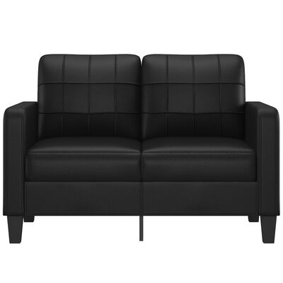 vidaXL Dvivietė sofa, juodos spalvos, 120cm, dirbtinė oda