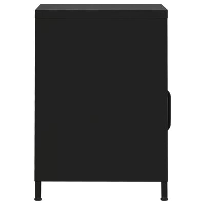 vidaXL Naktiniai staliukai, 2vnt., juodi, 35x35x51cm, plienas