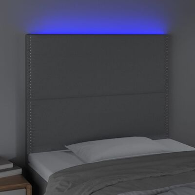 vidaXL Galvūgalis su LED, šviesiai pilkas, 80x5x118/128cm, audinys