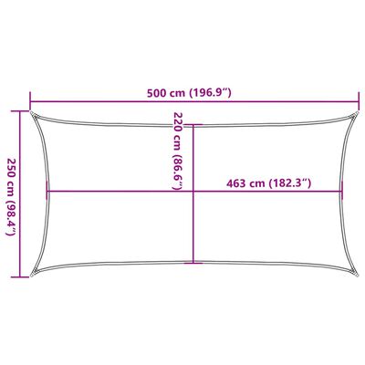 vidaXL Burė nuo saulės, smėlio, 5x2,5m, 100% oksfordo poliesteris