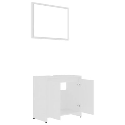 vidaXL Vonios kambario baldų komplektas, 3 dalių, baltas, mediena