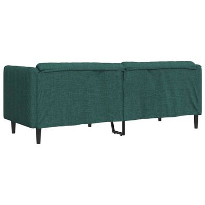 vidaXL Trivietė sofa, tamsiai žalios spalvos, audinys