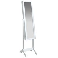 vidaXL Laisvai pastatomas veidrodis, baltos spalvos, 34x37x146cm