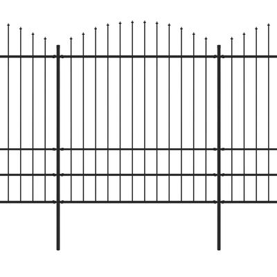 vidaXL Sodo tvora su iečių viršug., juoda, (1,75-2)x6,8m, plienas