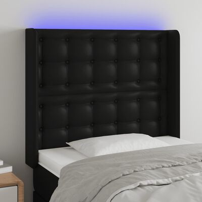 vidaXL Galvūgalis su LED, juodos spalvos, 103x16x118/128 cm