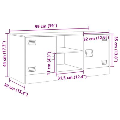 vidaXL Televizoriaus spintelė, rožinės spalvos, 99x39x44cm, plienas