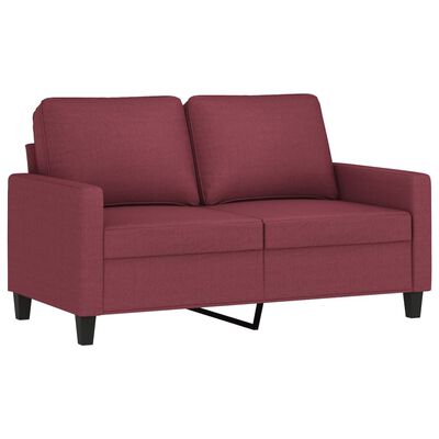 vidaXL Dvivietė sofa, raudonojo vyno spalvos, 120cm, audinys