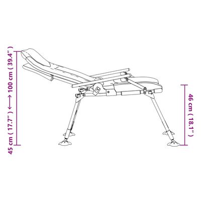 vidaXL Žvejybos kėdė su porankiais, taupe spalvos, sulankstoma