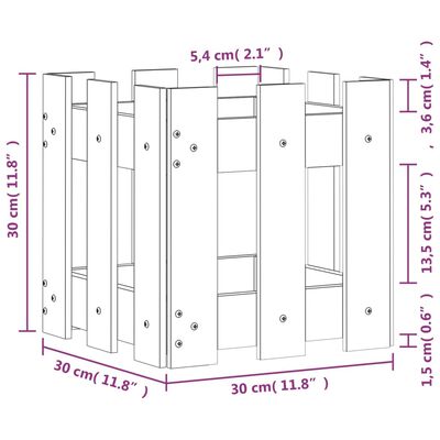 vidaXL Sodo lovelis, 30x30x30cm, impregnuota pušis, tvorelės dizaino